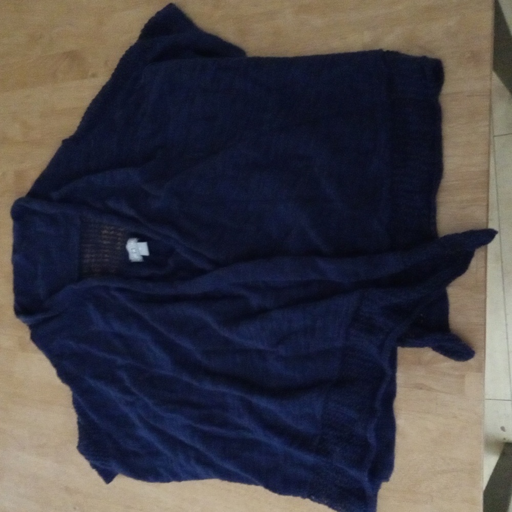 Converse One Star navy open cardigan short sleeve size S